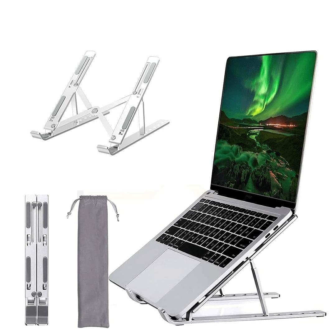 Aluminum Ergonomic Foldable Portable Tabletop Laptop/Desktop Riser Stand
