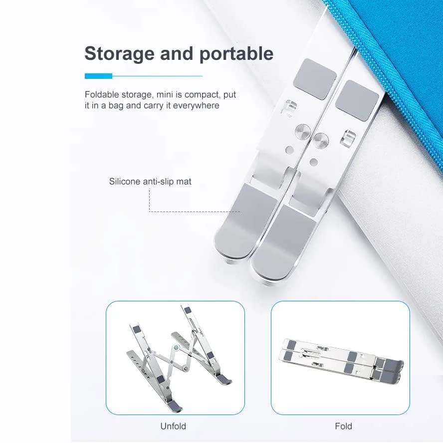 Aluminum Ergonomic Foldable Portable Tabletop Laptop/Desktop Riser Stand