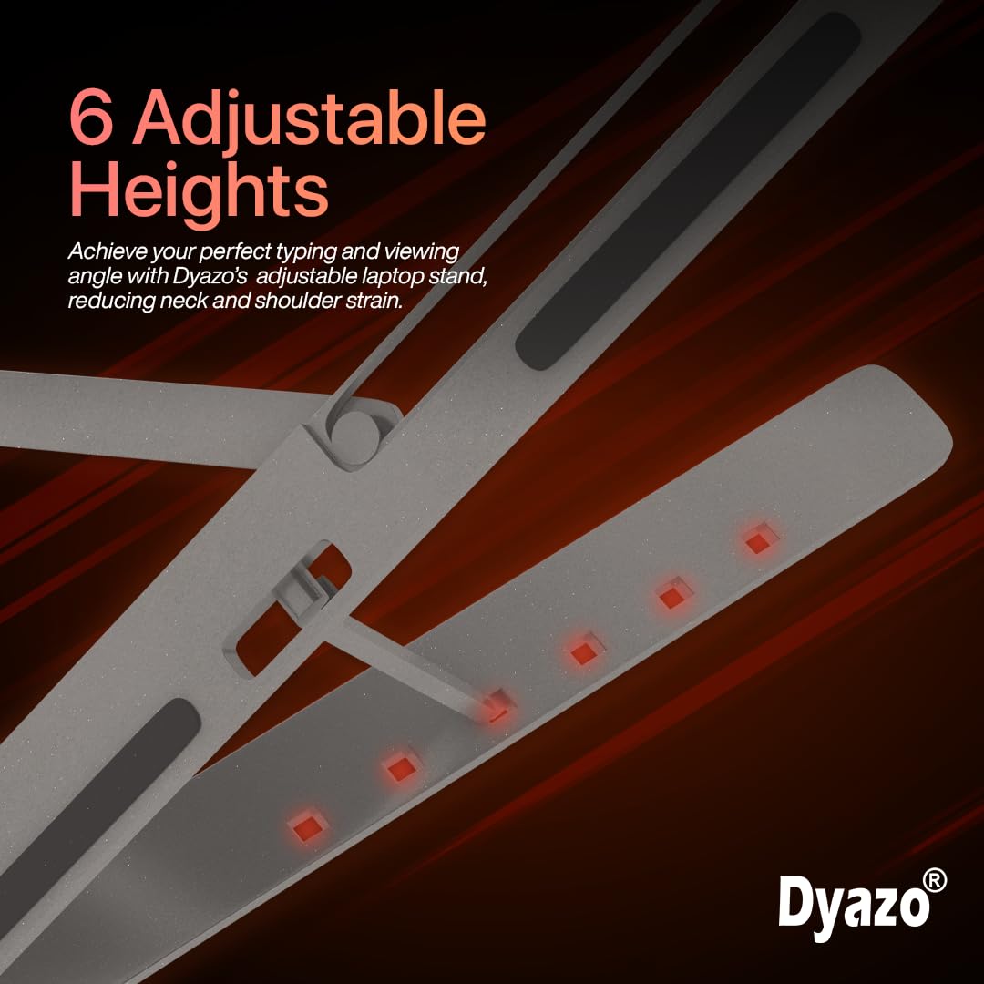 Aluminum Ergonomic Foldable Portable Tabletop Laptop/Desktop Riser Stand